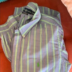 Polo by Ralph Lauren Men's Striped Shirt - Gray and Green